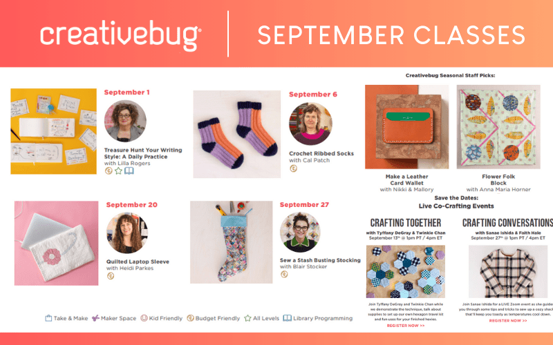 Creativebug September Classes