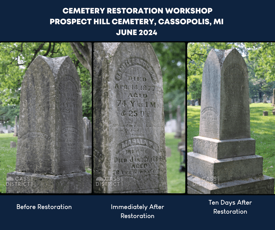 Sam Anderson Close Up Cemetery Restoration Side by Side